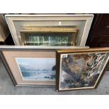 5 framed and glazed countryside scene pictures