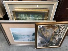 5 framed and glazed countryside scene pictures