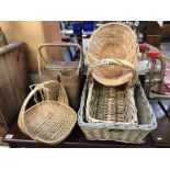 A quantity of wicker baskets