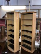 2 wood effect CD racks