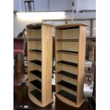 2 wood effect CD racks