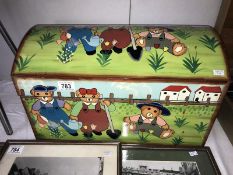 3 trunks within trunks featuring handpainted bear family design