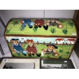 3 trunks within trunks featuring handpainted bear family design