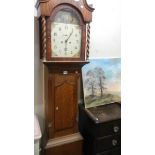 An oak Grandfather clock.