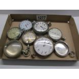 A quantity of old pocket watches and cases for spare or repair,