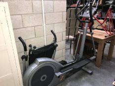 A cross trainer machine and a swing exerciser