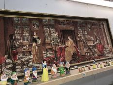 A framed tapestry - picture of Jacobean family mansion living room