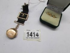 3 9ct gold evening dress studs, Birmingham 1891 (approx.