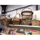 A quantity of wicker baskets