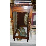 An oak barley twist leg occasional table.