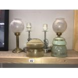 2 pairs of table lamps and 2 glass lamp shades