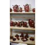 45 pieces of Carlton ware rouge royale tea and coffee ware including coffee pots, tea pot,