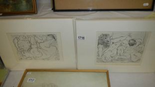 6 Pablo Picasso prints, mainly nudes, from the Vollard Suite, publishe 1956.