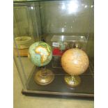 6 miniature/desk top world globes.