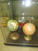 6 miniature/desk top world globes.