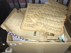 A large box of sheet music