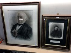 A framed portrait of Sir Joseph Banks & 1 other