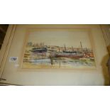 A framed and glazed Montague Leder (1897-1976) watercolour, signed, entitled 'High and Dry, St.