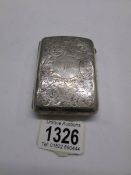 A silver ladies cigarette case, Birmingham 1919/20, 2 ounces.