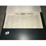 A folder with Royal edition newspaper 'The Times' October 27th 1938