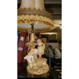 A Royal Worcester table lamp.