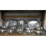 A quantity of Shaw Saville Line silver plated tea ware by Walker and Hall.