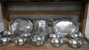 A quantity of Shaw Saville Line silver plated tea ware by Walker and Hall.