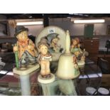 A quantity of Hummel & Goebel items including 3 figurines,