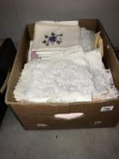 A quantity of linen including table cloths etc.