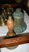 4 old brass bells.