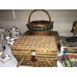 3 wicker picnic baskets,