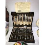 A cased set of 'Resilco' cutlery