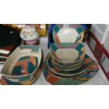 13 pieces of Rosenthal Studio Line Dorothy Hafner design dinner ware including plates and tureen.