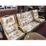 A 2 seater sofa & 2 armchair conservatory suite
