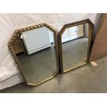 2 gilt framed mirrors