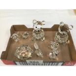 A collection of Swarovski figurines including bears