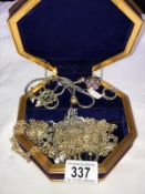 A jewellery box and mixed costume jewellery