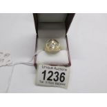 An18ct gold Masonic ring set diamonds, 10g, size Q.