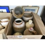 A quantity of stoneware stugs and stoneware bottles etc