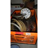 A box of clock parts including Vienna.