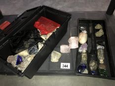 A quantity of rock materials and crystals etc