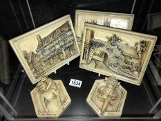 5 Lincoln related Ivorex plaques including 'Devil Looking Over Lincoln'.