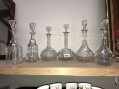 6 old decanters