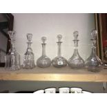 6 old decanters