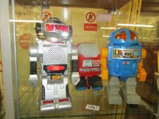 3 battery operated robots, 2 by Horikawa and 1 made in Hong Kong.