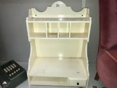 A white painted vintage kitchen wall unit