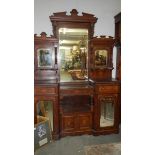 A large mahogany inlaid mirror back sideboard.