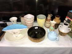 A collection of mid 20th Century ceramics including retro Sylvac, Pool Aegean etc.