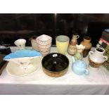 A collection of mid 20th Century ceramics including retro Sylvac, Pool Aegean etc.