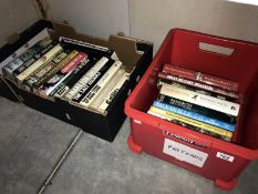 2 boxes of books on 20th century Military history including trenches, tanks, Malta, Bismark,